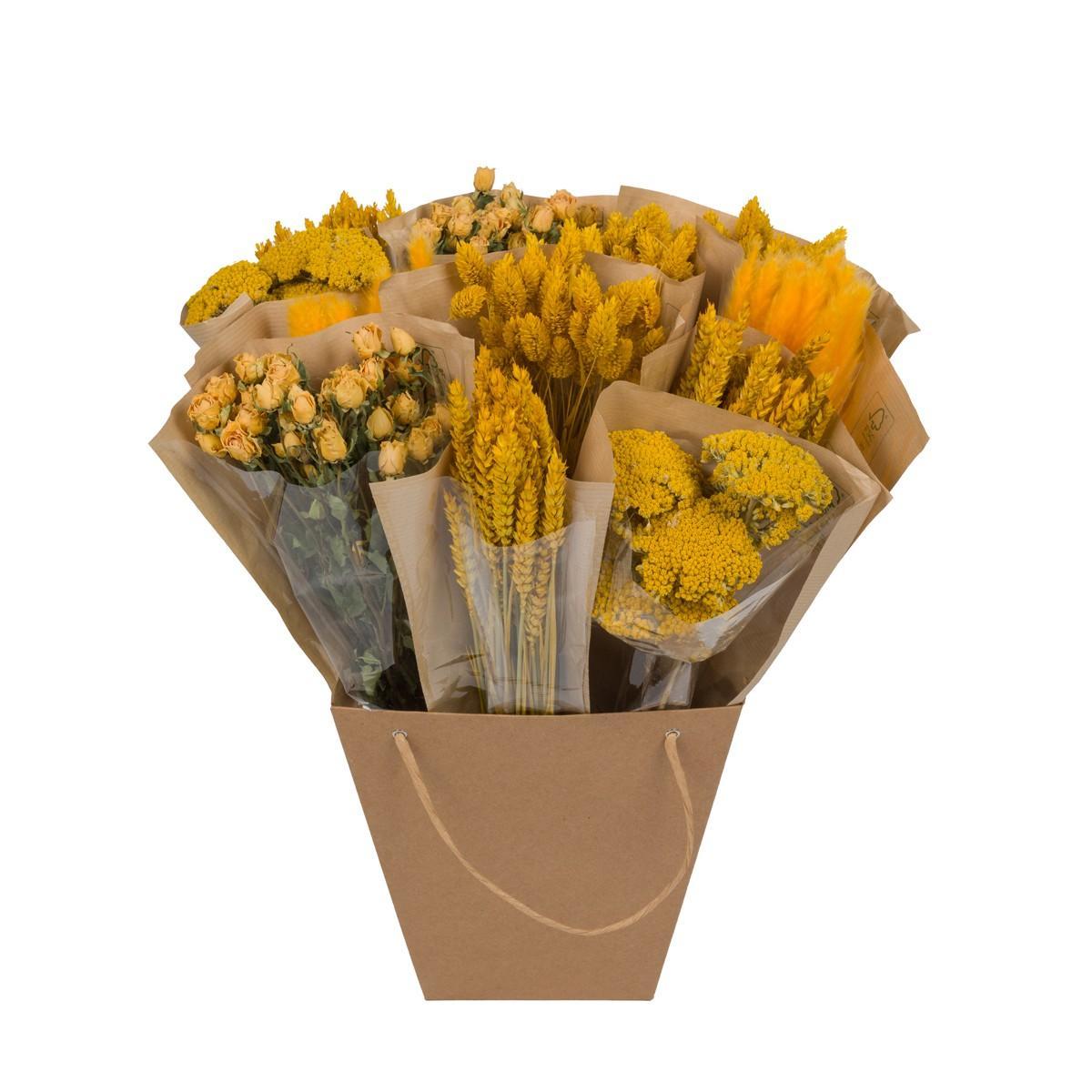 Droogbloemen - Tørret Mono Mix - Gul - ↕50cm